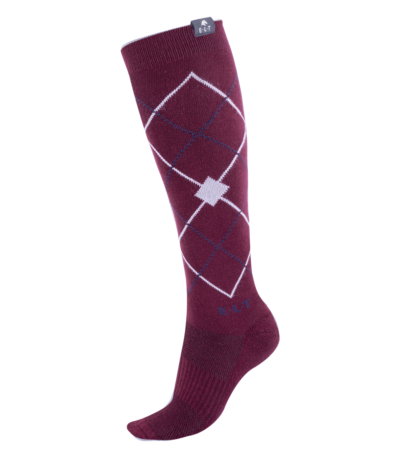 Argyle Riding Socks velvet red