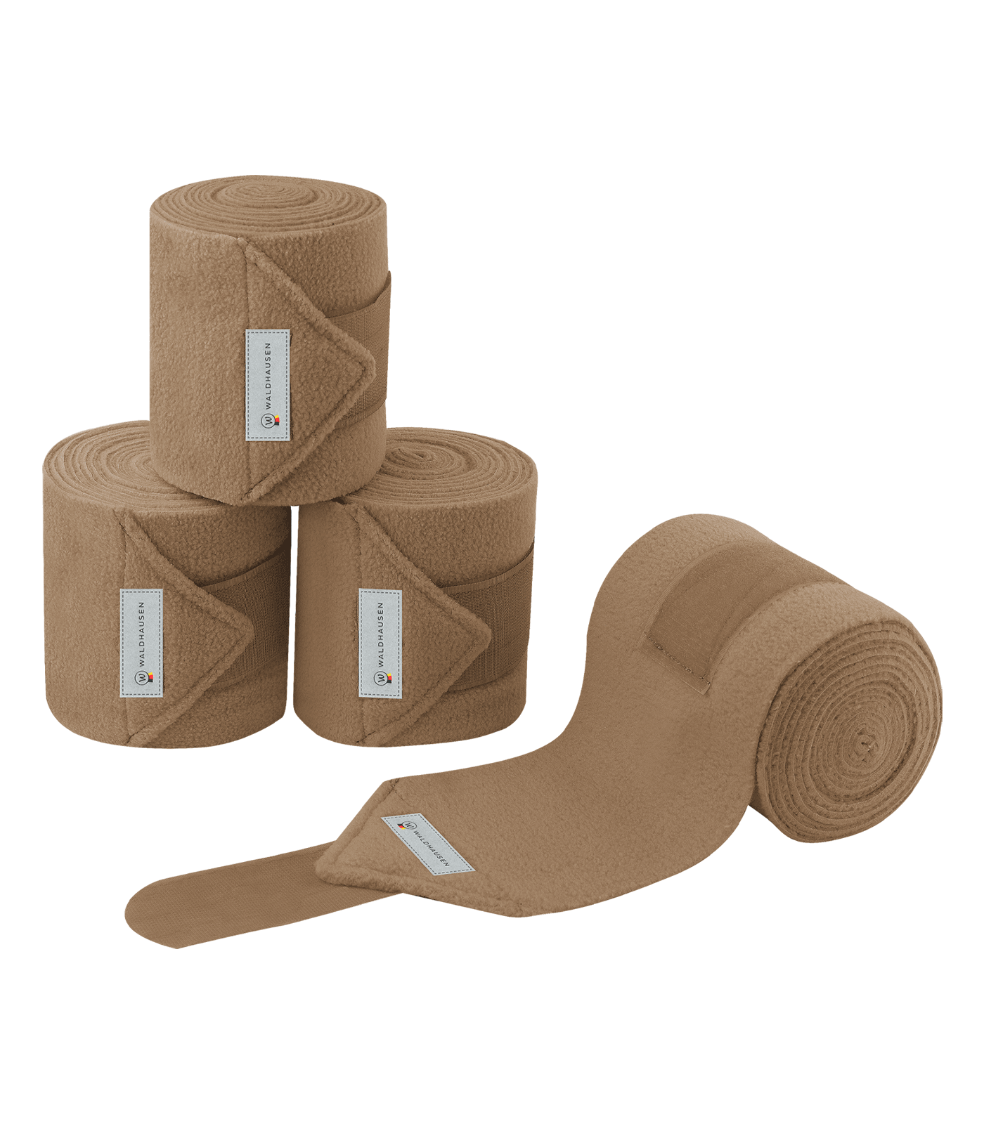 Bandages en polaire Basic, lot de 4 cappuccino