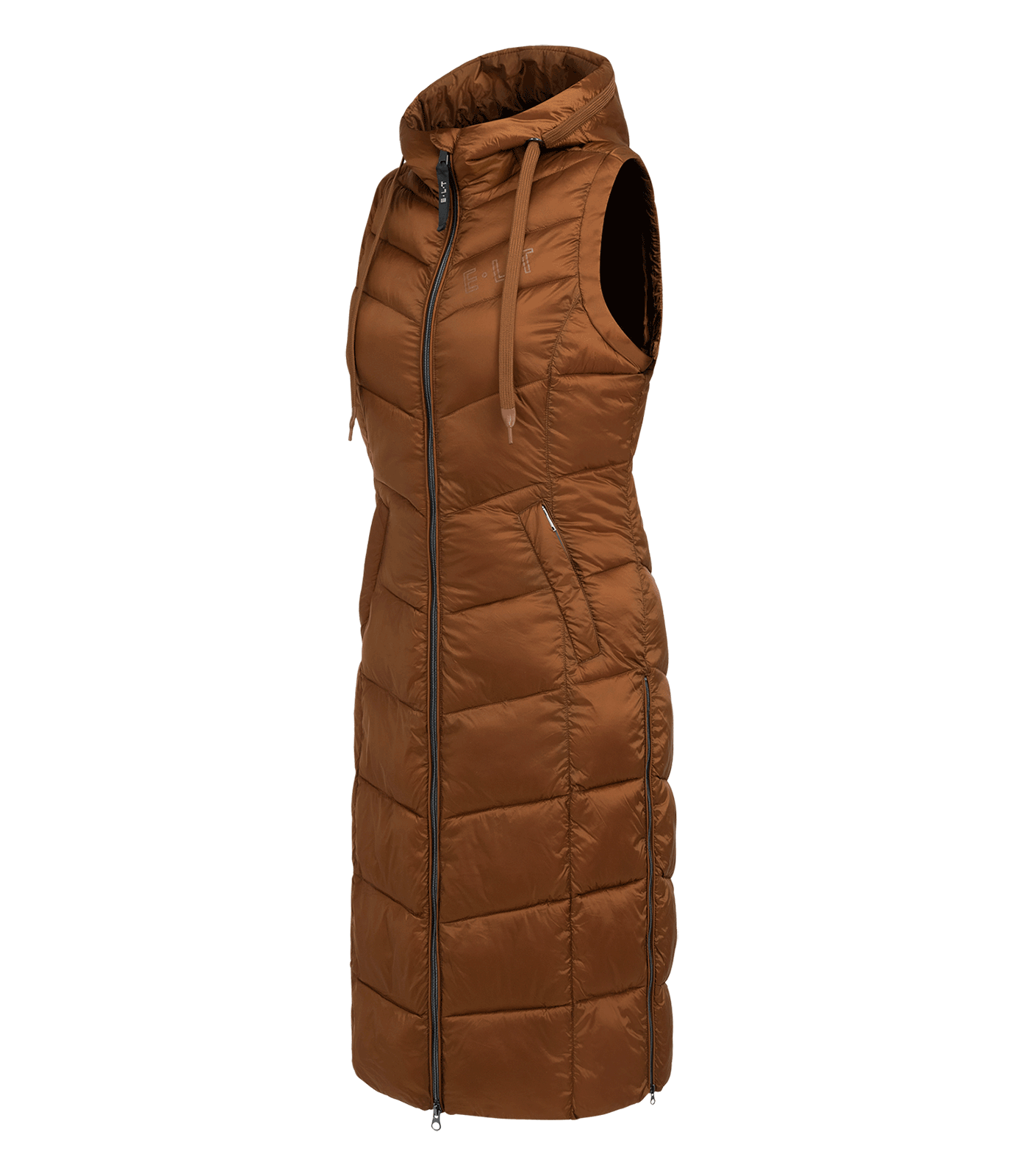 Ostende lightweight long gilet cinnamon